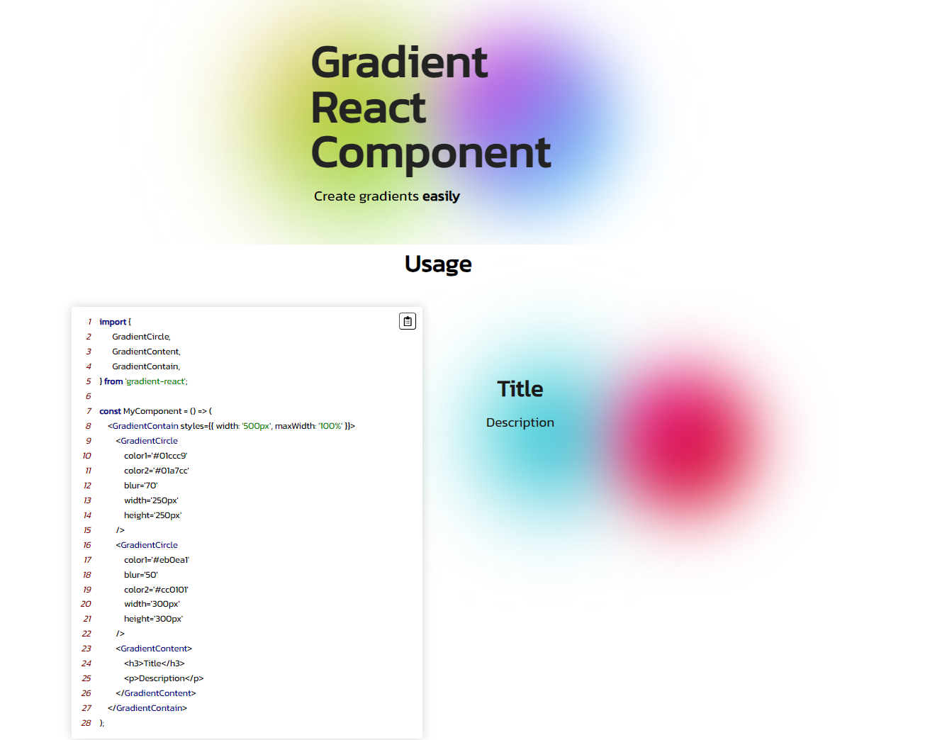 Gradient-React component