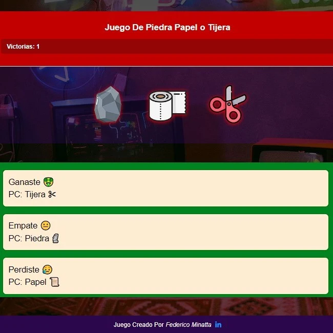 Juego de Piedra Papel o Tijera